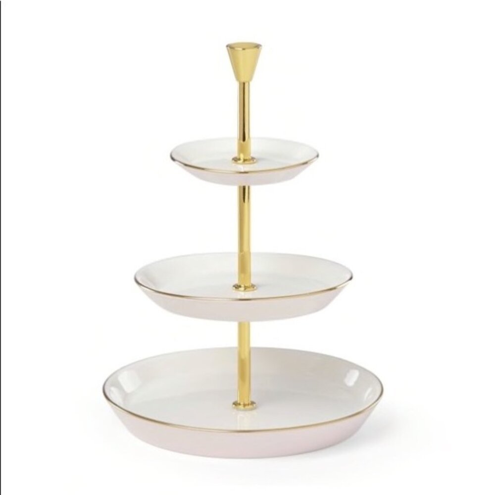 Kate Spade Lenox Two Hearts Tiered Jewelry Tray NEW in box